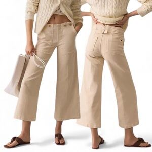 Pilcro Anthropologie The Kit High Rise Wide Leg Utility Trousers Size 26P